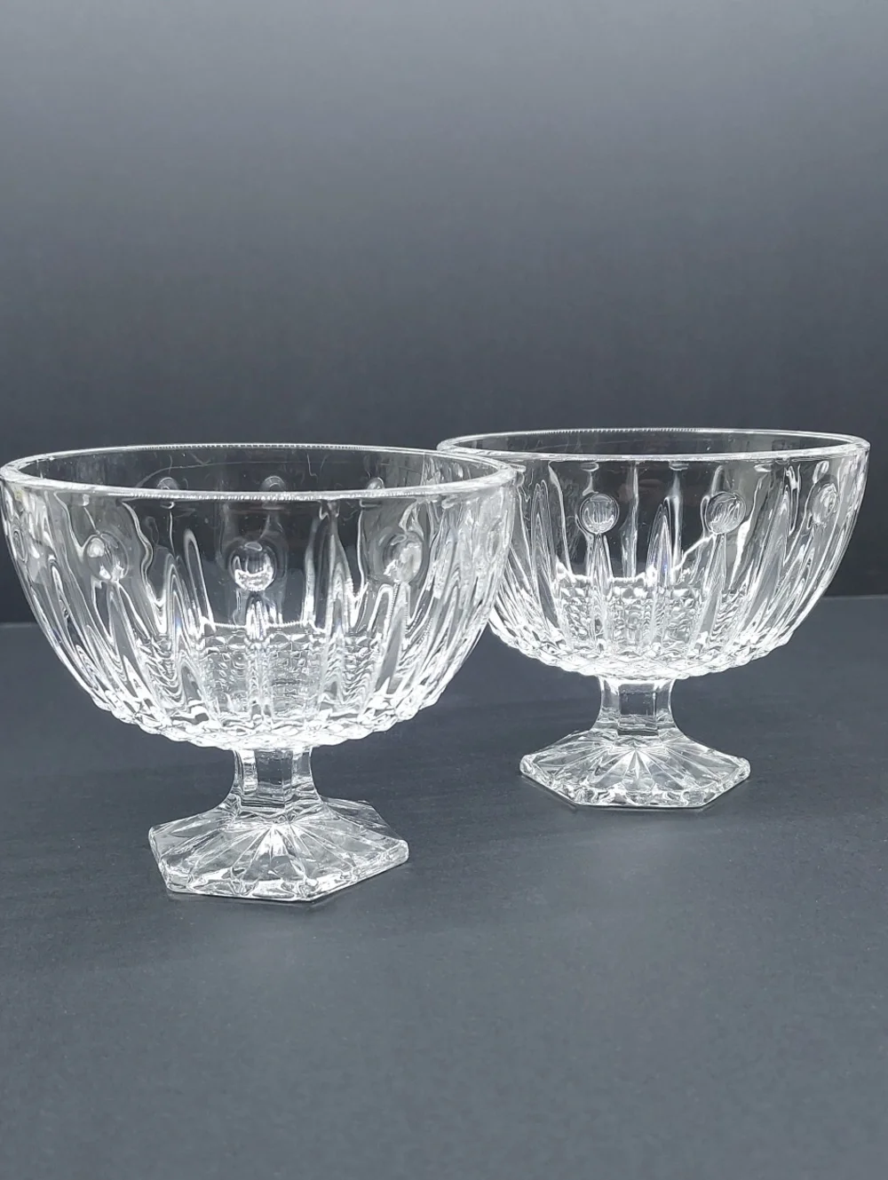 Vintage Studio Crystal Glass Dessert Bowls